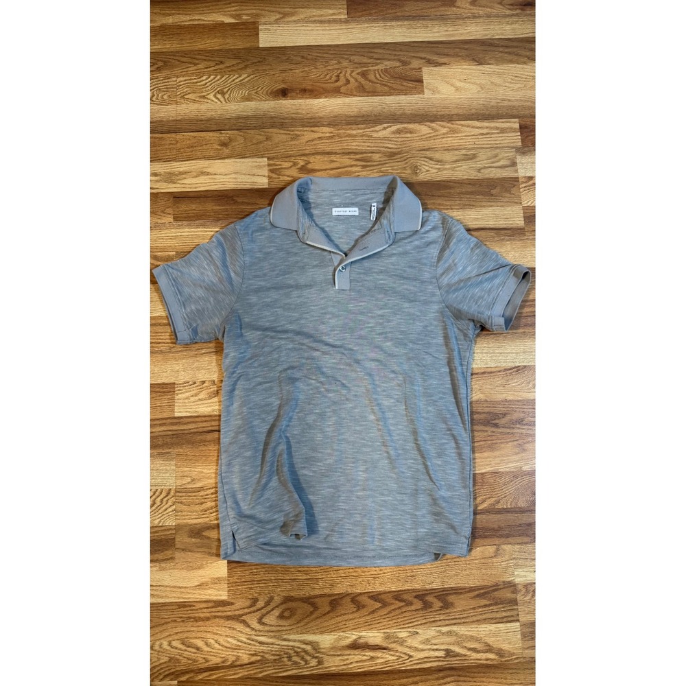 Geoffrey Beene Mens Polo Shirt Medium Gray Short Sleeve Casual Golf Top